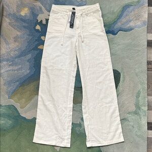 NWT H&M Linen Cream Trousers Size XXS
